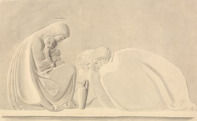 De Aanbidding der Wijzen, een ontwerp voor bas-reliëf door John Flaxman